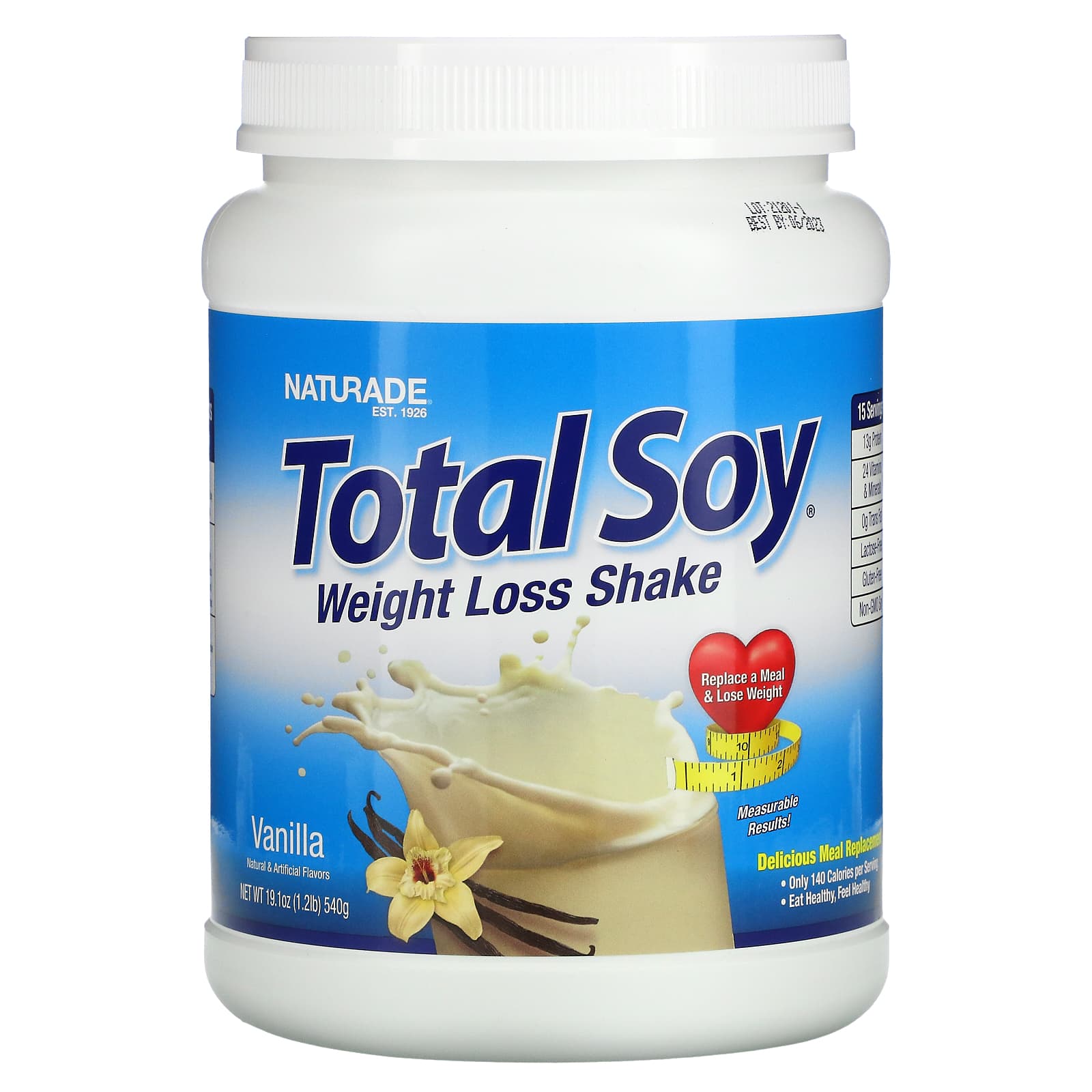 Naturade, Total Soy, Weight Loss Shake, Vanilla, 1.2 lb (540 g) UPC 079911023163 | HiLife Vitamins